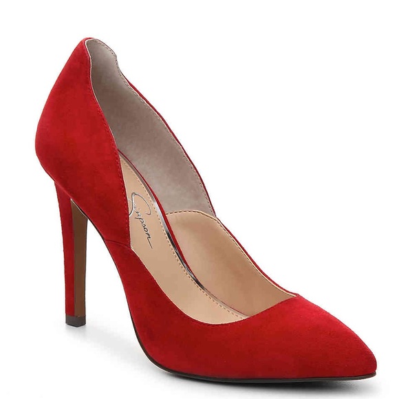 jessica simpson red suede heels